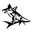 Fox and Shark tattoo design idea