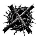 barbed wire wrapped around a cross  tattoo design idea