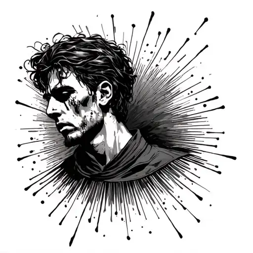 static in my head making me suicidal for men tattoo design idea