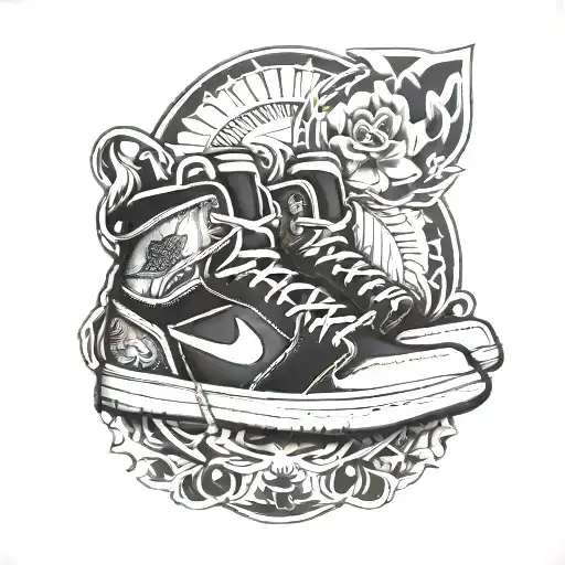 Jordan shoes tattoo design idea