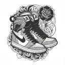 Jordan shoes tattoo design idea