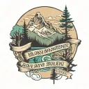 on brave mountains we conquer lyrics with a mountain range in the background tattoo design idea