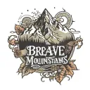 on brave mountains we conquer lyrics with a mountain range in the background tattoo design idea