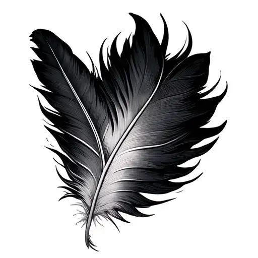 Rainbow Feather tattoo design idea