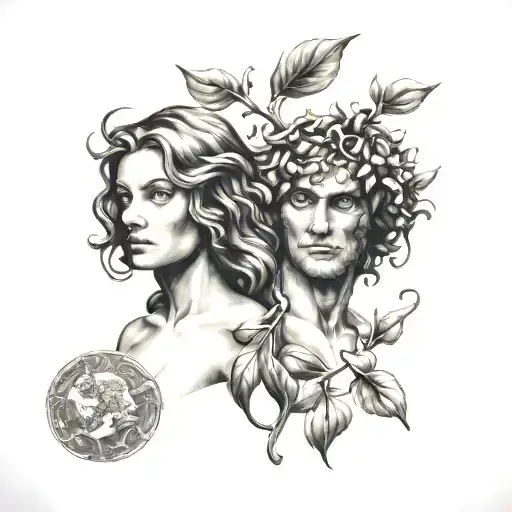 adam and eve original sin tattoo design idea