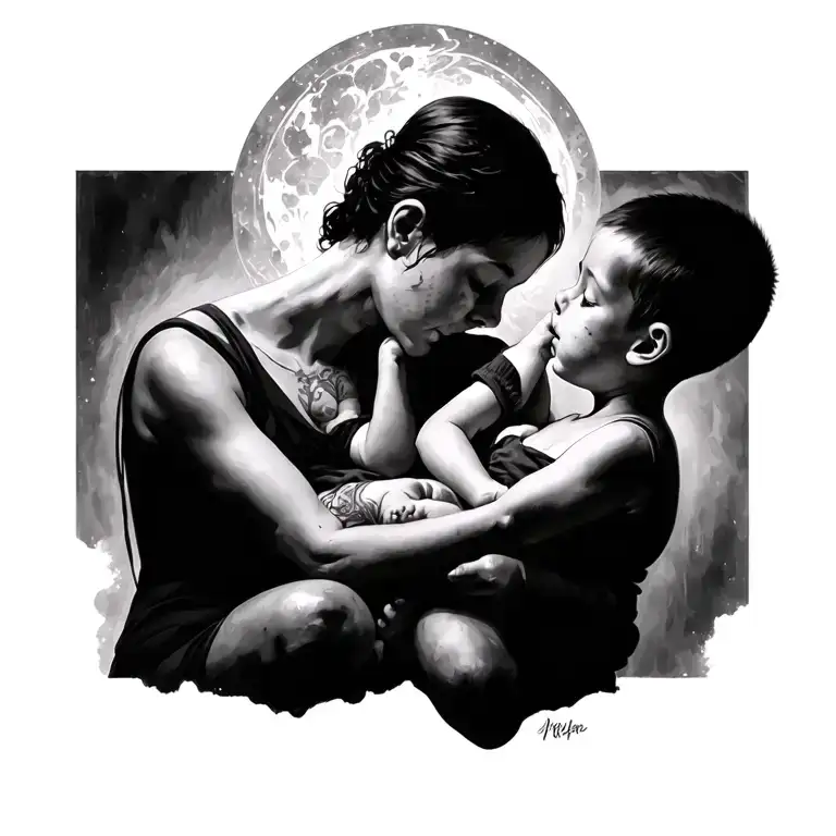 my mother death, my son born, my 5 kids which been abortion, 2 hard relationship breakdown, hard childhood tattoo design idea