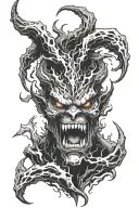 enraged demon that cries tattoo design idea
