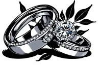 wedding rings tattoo design idea