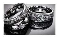 wedding rings tattoo design idea