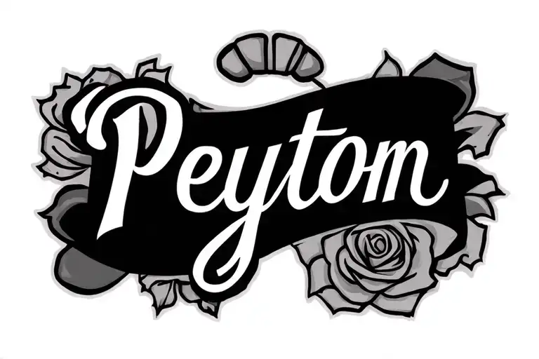 collar bone tattoo with the name Peyton on it  tattoo design idea
