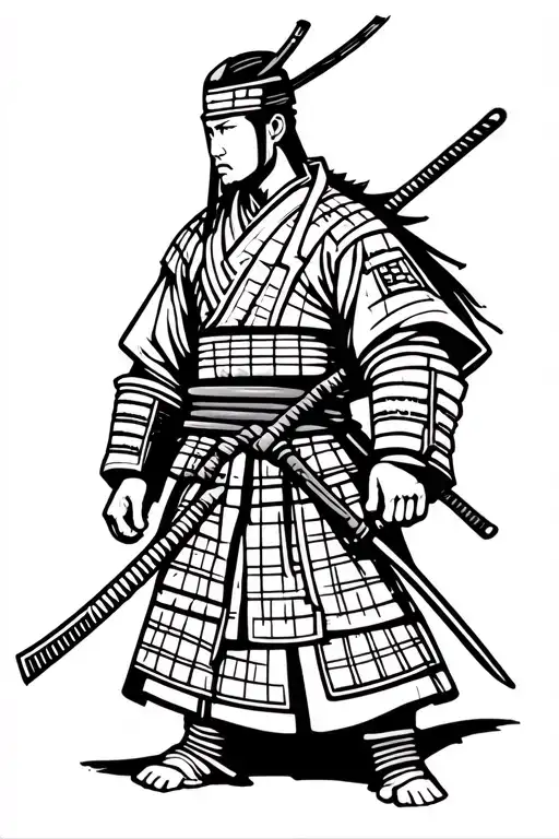 Japanese samurai warrior tattoo design idea