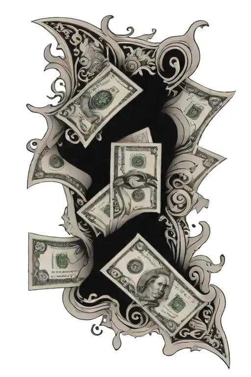 Filler Abstract Patterns money tattoo design idea