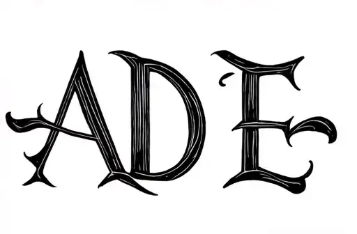 "ADE" tattoo design idea