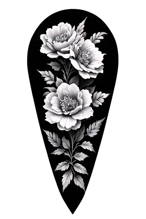 floral tattoo design idea