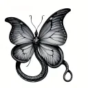 Snake Butterfly tattoo design idea