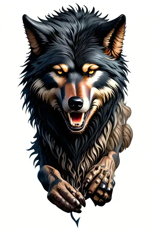 fenrir breaking free tattoo design idea