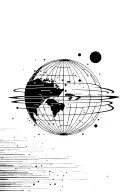 flat earth tattoo design idea