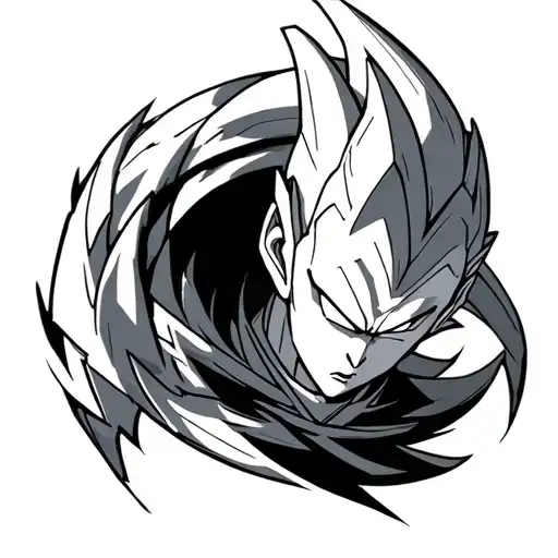 Mechanical Majin Vegeta tattoo design idea