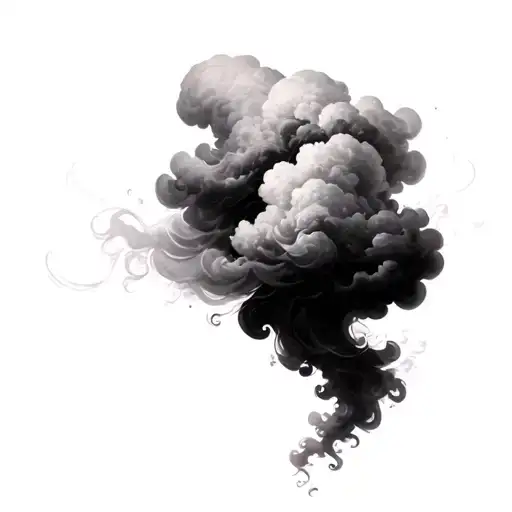 Coverup Clouds and Smoke tattoo design idea