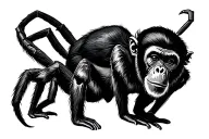 spider monkey tattoo design idea