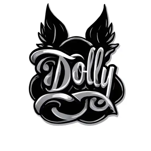 dolly name t tattoo design idea