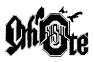 Ohio state in old English script font made to look like a patch tattoo design idea