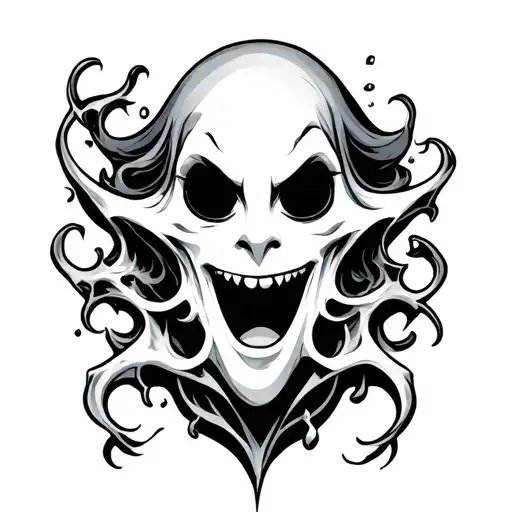 xclue casper like ghost tattoo design idea