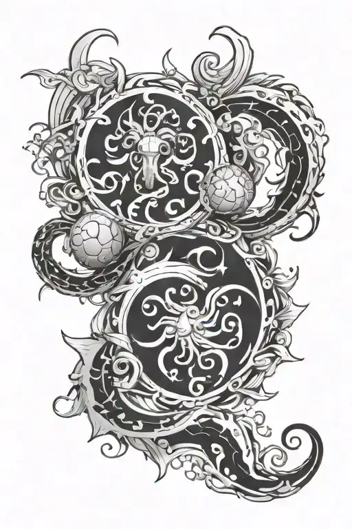 balance between the sun elements in cancer water element and ascendant in aries fire element tattoo design idea