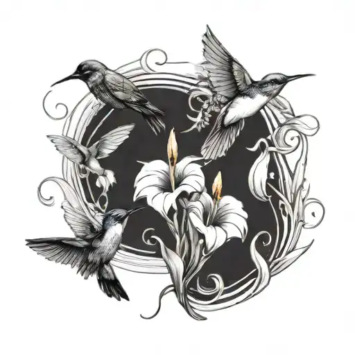 humming birds, infinity symbol, dolphin, calla lily, cardinal tattoo design idea