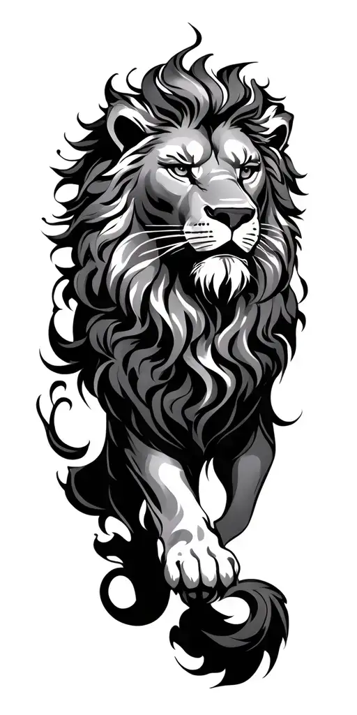 male, arm sleeve, lion, Sagittarius, Japanese style art tattoo design idea