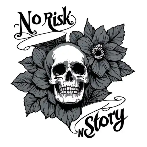 no risk no story tattoo design idea