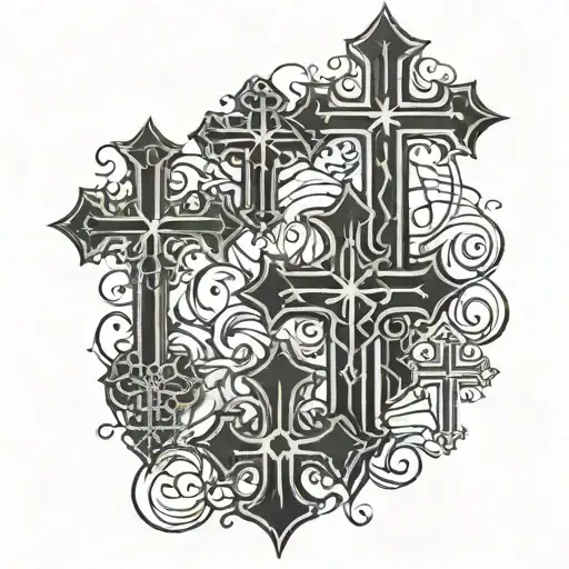 gothic crosses tattoo design idea