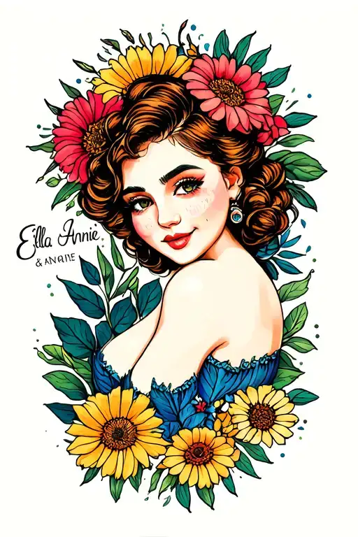 "Ella & Annie" Sunshine tattoo design idea