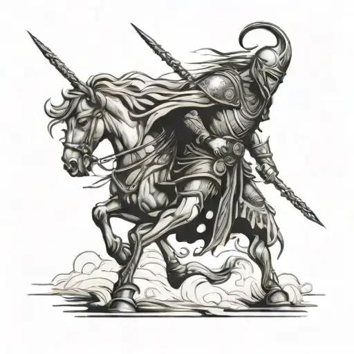 Irish warrior walking through the valley of the shadow of death tattoo design idea
