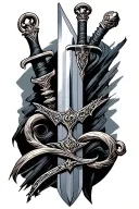 Zweihander sword tattoo design idea