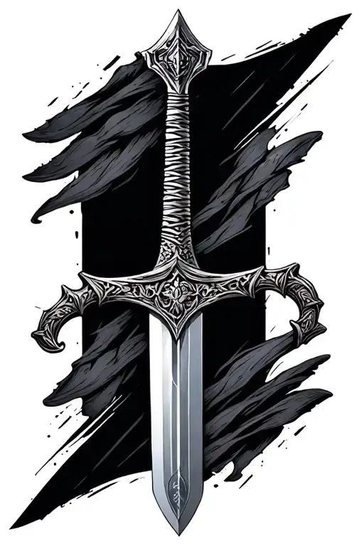 Zweihander sword tattoo design idea