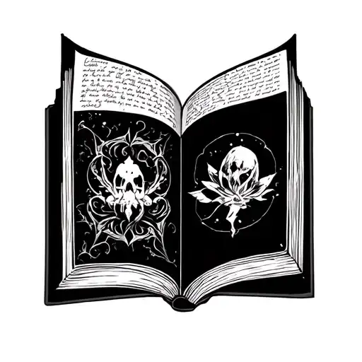 Fantasy Book tattoo design idea