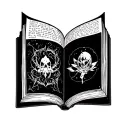 Fantasy Book tattoo design idea