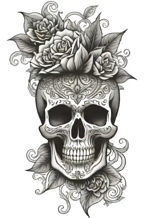 mandala skull tattoo design idea