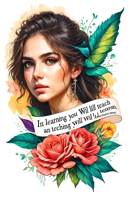 a picture of "in learning you Will teach, and in teaching you Will learn" tattoo design idea