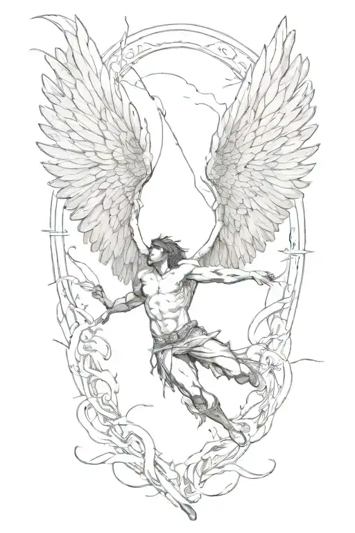 icarus falling tattoo design idea