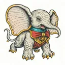 dumbo cartoon tattoo design idea