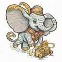 dumbo cartoon tattoo design idea