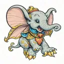 dumbo cartoon tattoo design idea