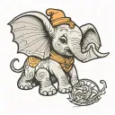 dumbo cartoon tattoo design idea