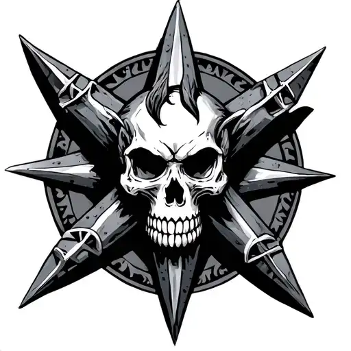 Chaos Star with demon skull tattoo design idea