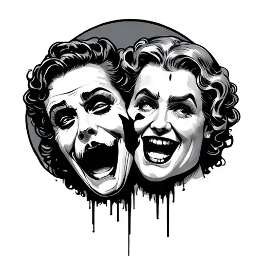 Comedy And Tragedy tattoo design idea