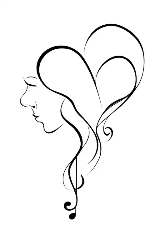 Create a tattoo to describe me, mother with two daughters and music lover tattoo design idea