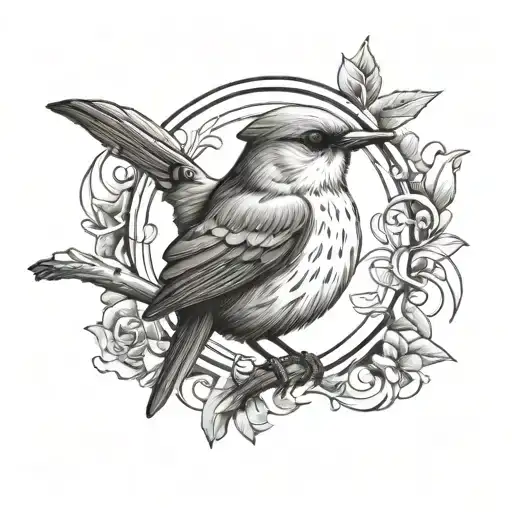 nightingale with a cap tattoo design idea