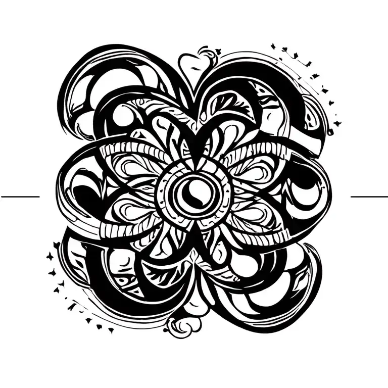 eternal love of family, infinity and timespace symbolism universal tattoo design idea